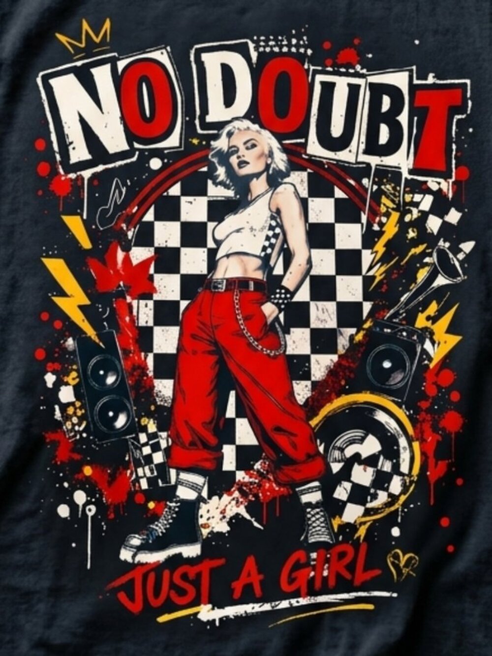 Vintage No Doubt Just A Girl Graphic Tee Gwen Stefani Y2K Punk Shirt - Picture 2 of 2